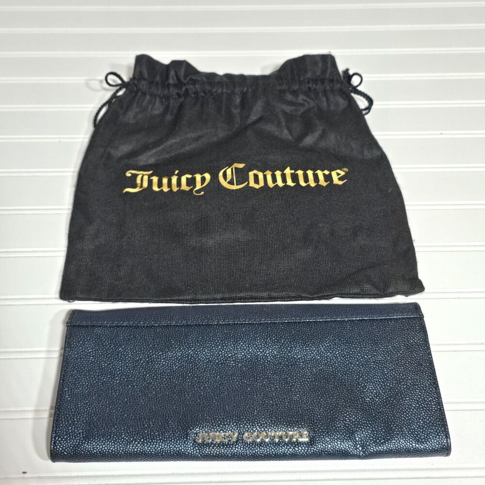 Juicy Couture Clutch Blue Wild Ones Jade Purse Embossed Handbag with Dust Bag